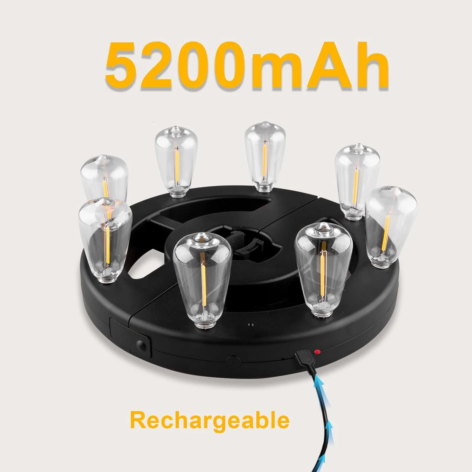 چراغ چتری فضای باز آل فورچون، چراغ چتری شارژی بدون سیم با 8 لامپ سفید گرم و 3 سطح روشنایی، مناسب برای پاسیو، باغ، حیاط خلوت، کمپینگ یا باربیکیو چراغ چتری فضای باز آل فورچون، چراغ چتری شارژی بدون سیم با 8 لامپ سفید گرم و 3 سطح روشنایی، مناسب برای پاسیو، باغ، حیاط خلوت، کمپینگ یا باربیکیو