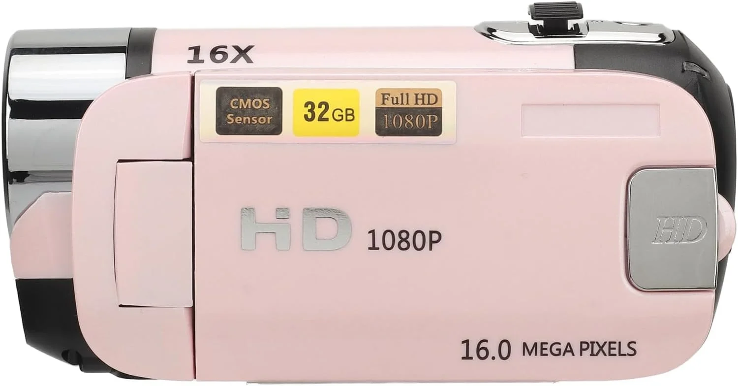 دوربین دیجیتال 16 مگاپیکسلی D90 1080P با صفحه نمایش چرخان 2.4 اینچی، فیلمبرداری با زوم 16X HD و نور پرکننده مناسب برای رشد کودک، مسافرت، عروسی (گلگون) دوربین دیجیتال 16 مگاپیکسلی D90 1080P با صفحه نمایش چرخان 2.4 اینچی، فیلمبرداری با زوم 16X HD و نور پرکننده مناسب برای رشد کودک، مسافرت، عروسی (گلگون)