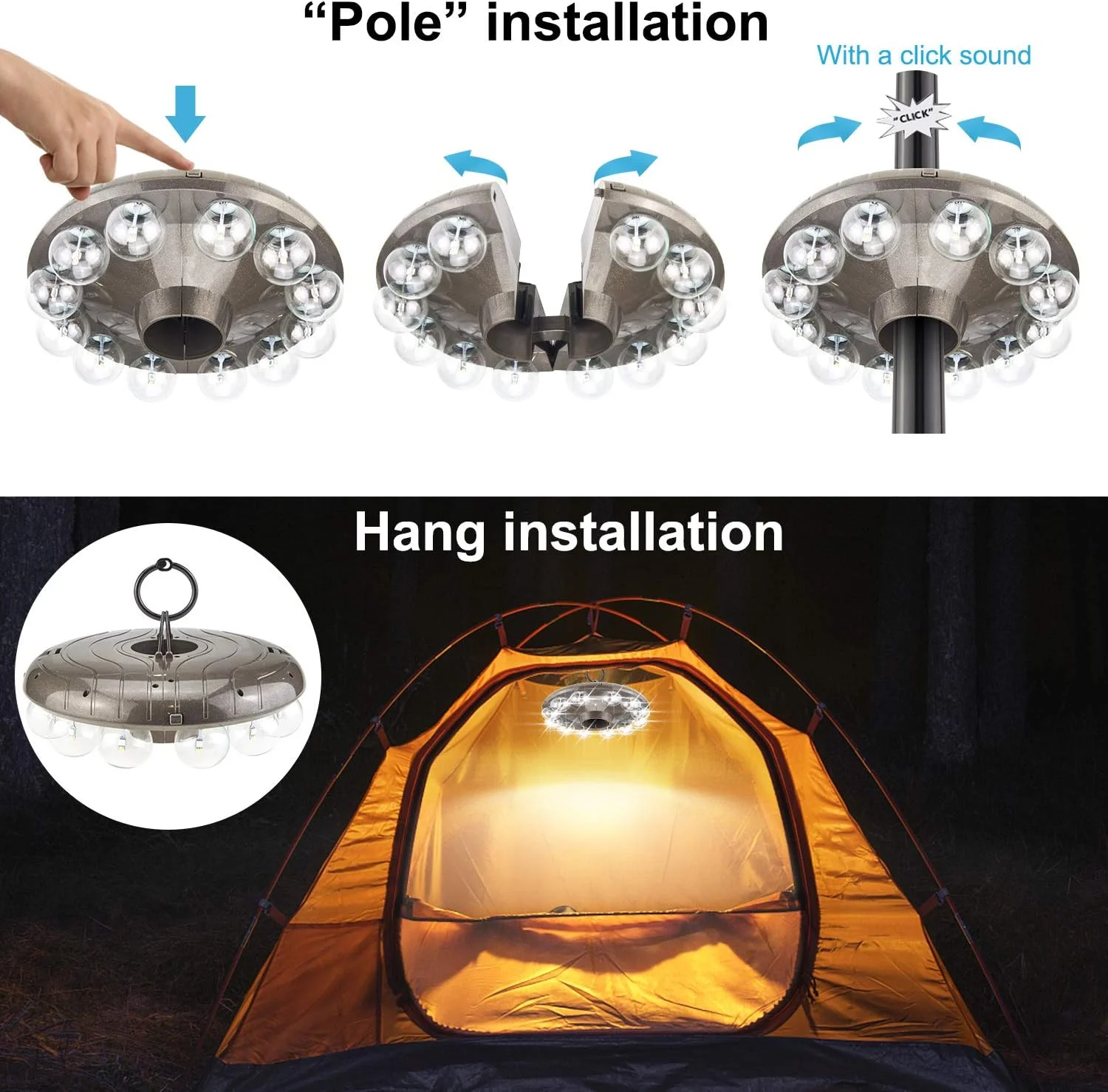 چراغ آویز باتری خور BIGMONAT برای چتر فضای باز، کنترل از راه دور RF، چراغ میله ای با قابلیت تغییر 12 رنگ برای چتر، چراغ های بی سیم زیر چتر با قابلیت تنظیم روشنایی و تایمر