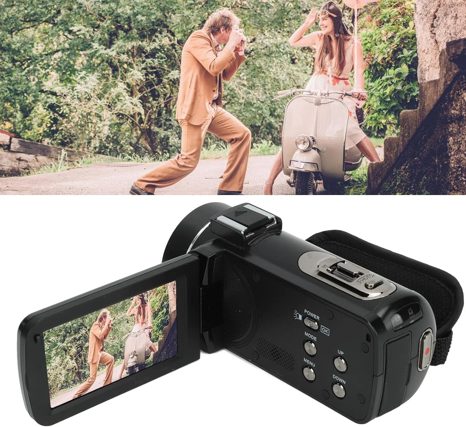 دوربین فیلمبرداری دیجیتال، دوربین فیلمبرداری دستی ضبط ویدئو HD، دوربین فیلمبرداری وای فای، دوربین فیلمبرداری صفحه نمایش چرخشی زوم دیجیتال 16X با کیفیت 1080P 24MP