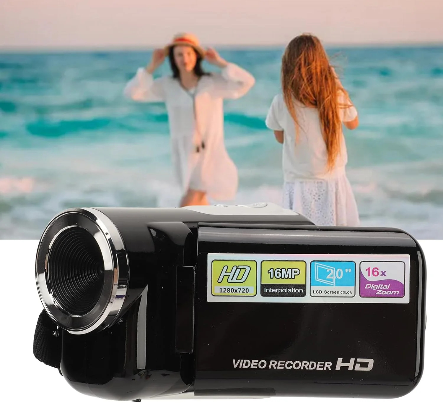 دوربین فیلمبرداری دیجیتال، ضبط ویدیویی 1080P زوم 16X صفحه نمایش رنگی 2 اینچی، فیلمبرداری با یک دست، دوربین فیلمبرداری کودکانه برای تولد