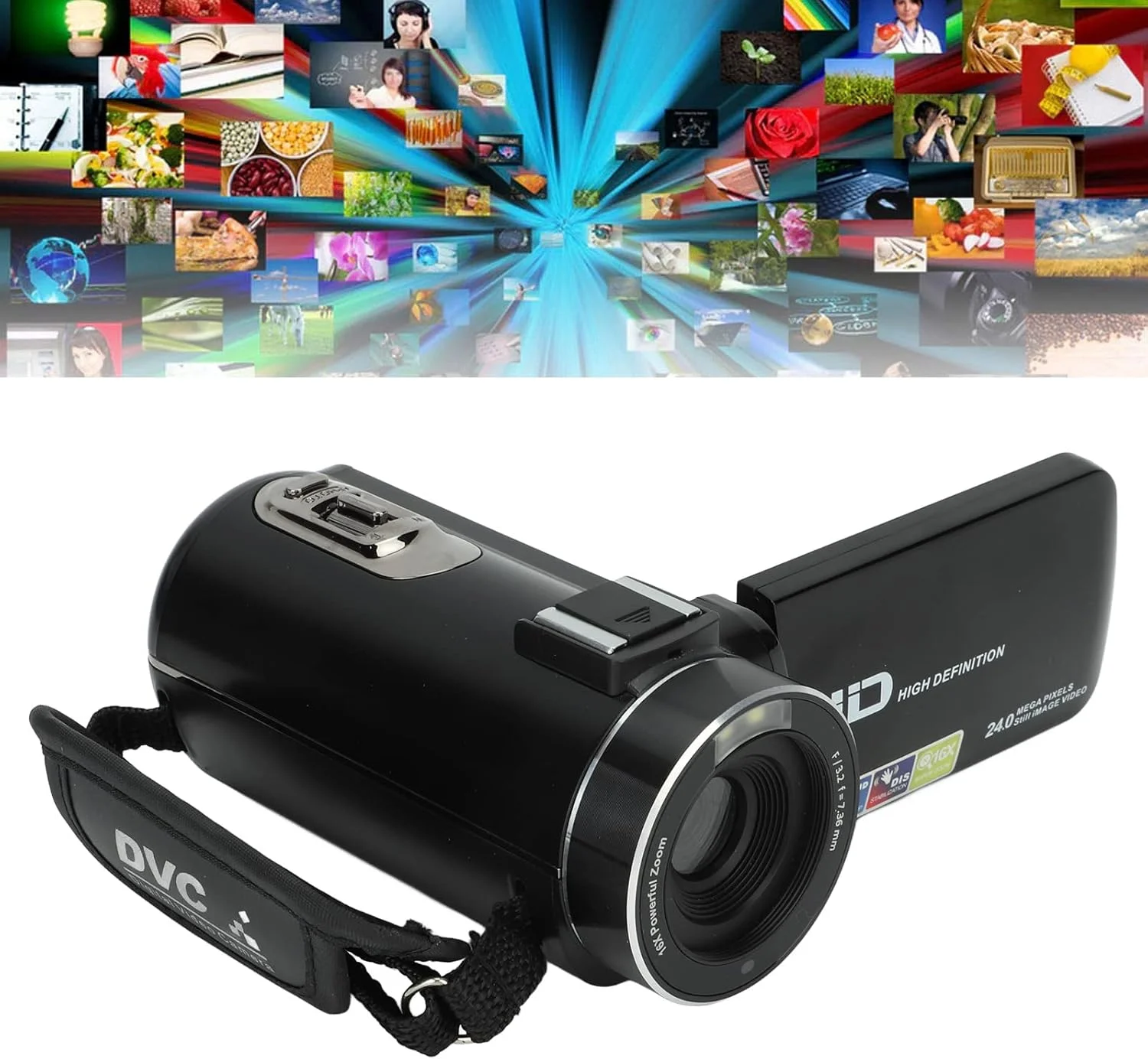 دوربین فیلمبرداری دیجیتال، دوربین فیلمبرداری دستی ضبط ویدئو HD، دوربین فیلمبرداری وای فای، دوربین فیلمبرداری صفحه نمایش چرخشی زوم دیجیتال 16X با کیفیت 1080P 24MP