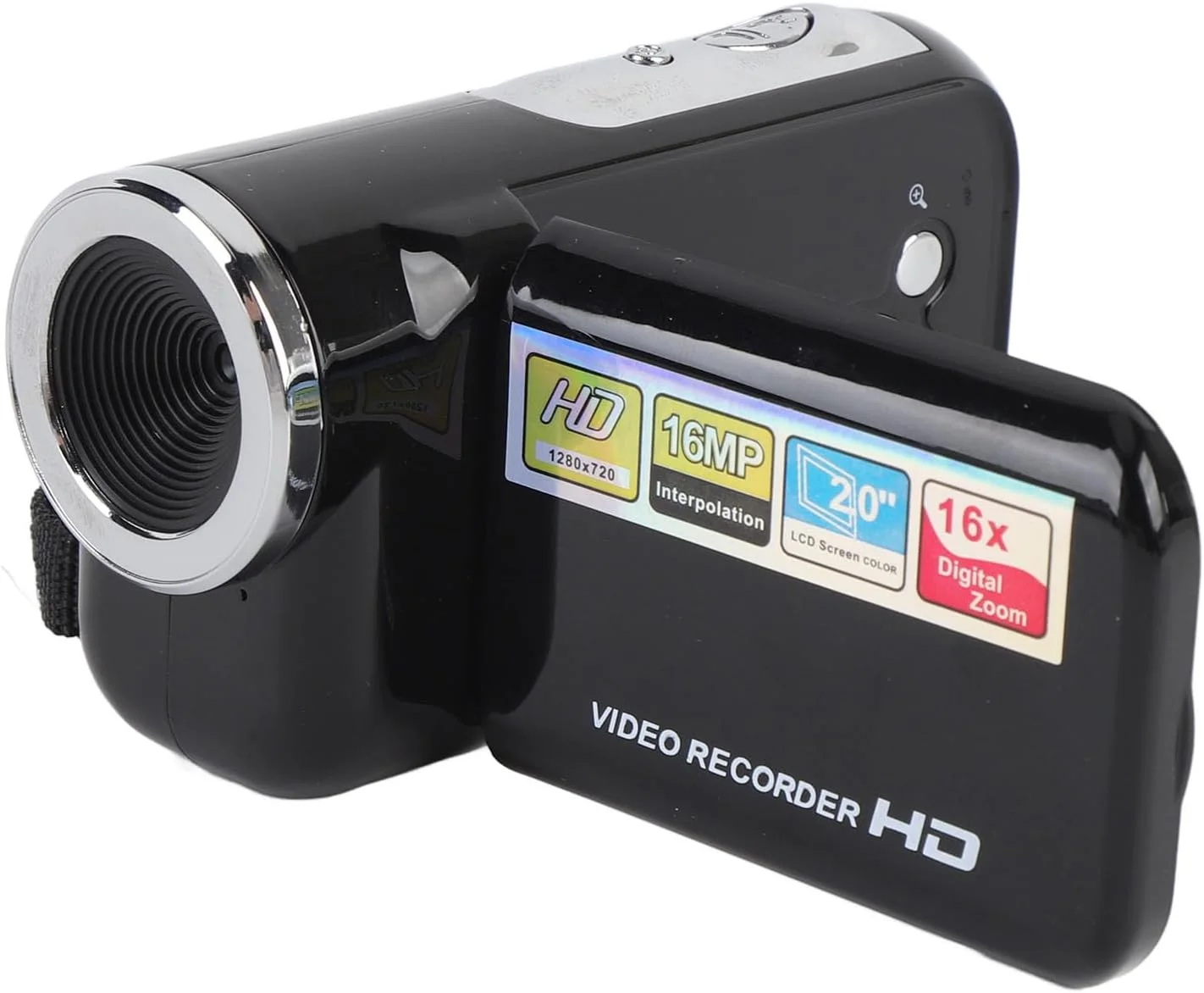 دوربین فیلمبرداری دیجیتال 1080P 16MP با صفحه نمایش رنگی 2 اینچی، زوم 16 برابر ضد لرزش DV با قابلیت ضبط صدا برای مسافرت، عروسی، رویدادهای مدرسه (مشکی)