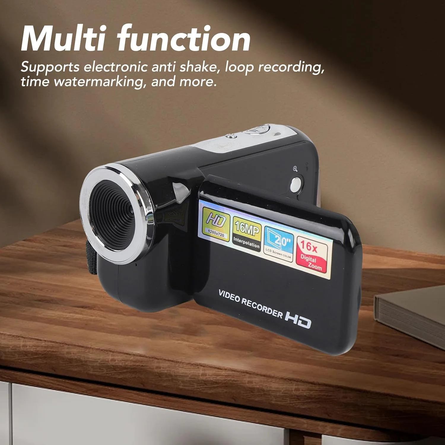 دوربین فیلمبرداری دیجیتال 1080P 16MP با صفحه نمایش رنگی 2 اینچی، زوم 16 برابر ضد لرزش DV با قابلیت ضبط صدا برای مسافرت، عروسی، رویدادهای مدرسه (مشکی) دوربین فیلمبرداری دیجیتال 1080P 16MP با صفحه نمایش رنگی 2 اینچی، زوم 16 برابر ضد لرزش DV با قابلیت ضبط صدا برای مسافرت، عروسی، رویدادهای مدرسه (مشکی)