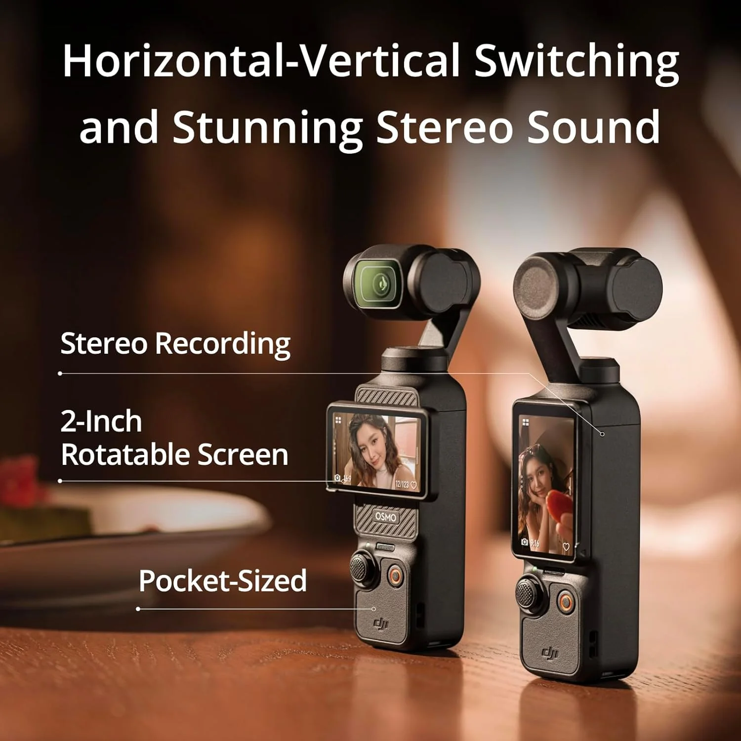 دوربین فیلمبرداری DJI Osmo Pocket 3 با سنسور CMOS 1 اینچی و ویدئو 4K/120fps، تثبیت کننده 3 محوره، ردیابی چهره/اشیاء، فوکوس سریع، صفحه لمسی چرخان 2 اینچی، نسخه امارات