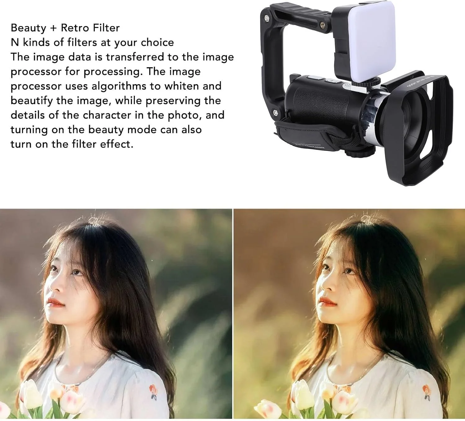 دوربین فیلمبرداری POENVFPO با هود لنز، نور پرکننده و براکت، صفحه نمایش چرخان 4K 64MP با زوم 28x برای رویدادهای ورزشی، مسافرت و عروسی دوربین فیلمبرداری POENVFPO با هود لنز، نور پرکننده و براکت، صفحه نمایش چرخان 4K 64MP با زوم 28x برای رویدادهای ورزشی، مسافرت و عروسی