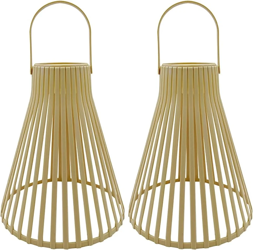 چراغ دکوراتیو LED حصیری طرح بامبو طبیعی، ضد آب IP55، چراغ آویز خورشیدی رترو، مناسب برای تزئین پاسیو، باغ، حیاط و ایوان چراغ دکوراتیو LED حصیری طرح بامبو طبیعی، ضد آب IP55، چراغ آویز خورشیدی رترو، مناسب برای تزئین پاسیو، باغ، حیاط و ایوان