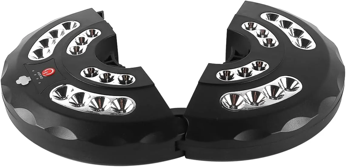 چراغ چتری قابل شارژ USB Gorise، ۴۰۰ لومن، ۲۸ چراغ، ضد آب، چراغ باغ با باتری ۲۲۰۰ میلی آمپر، ۳ حالت نوردهی و گیره قابل تنظیم برای کمپینگ، ساحل، پاسیو (سفید)