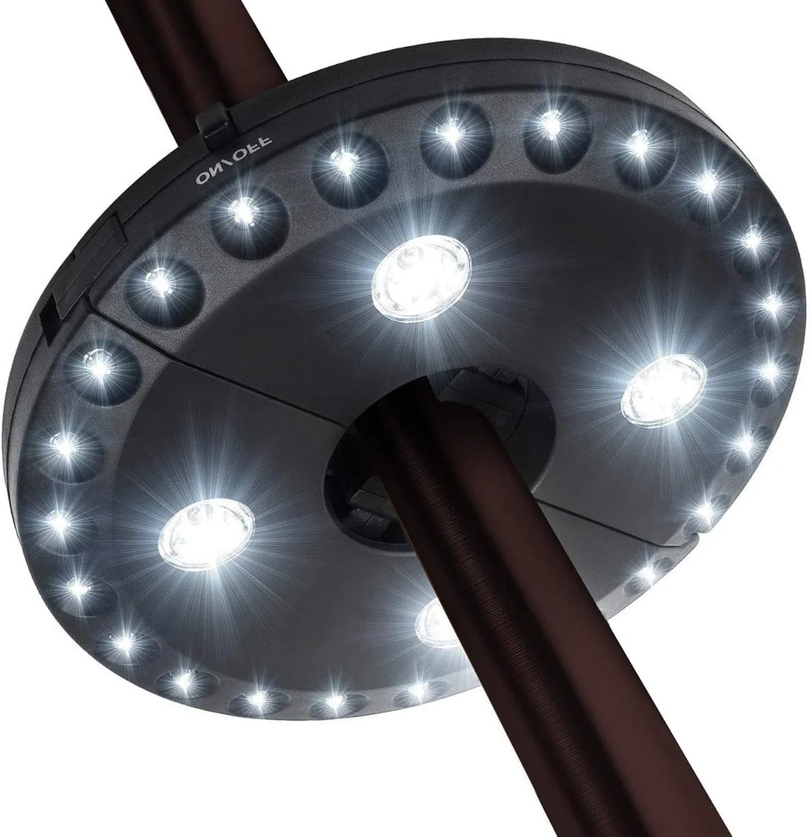 چراغ چتری ۲۸ ال ای دی مشکی با باتری HELESIN