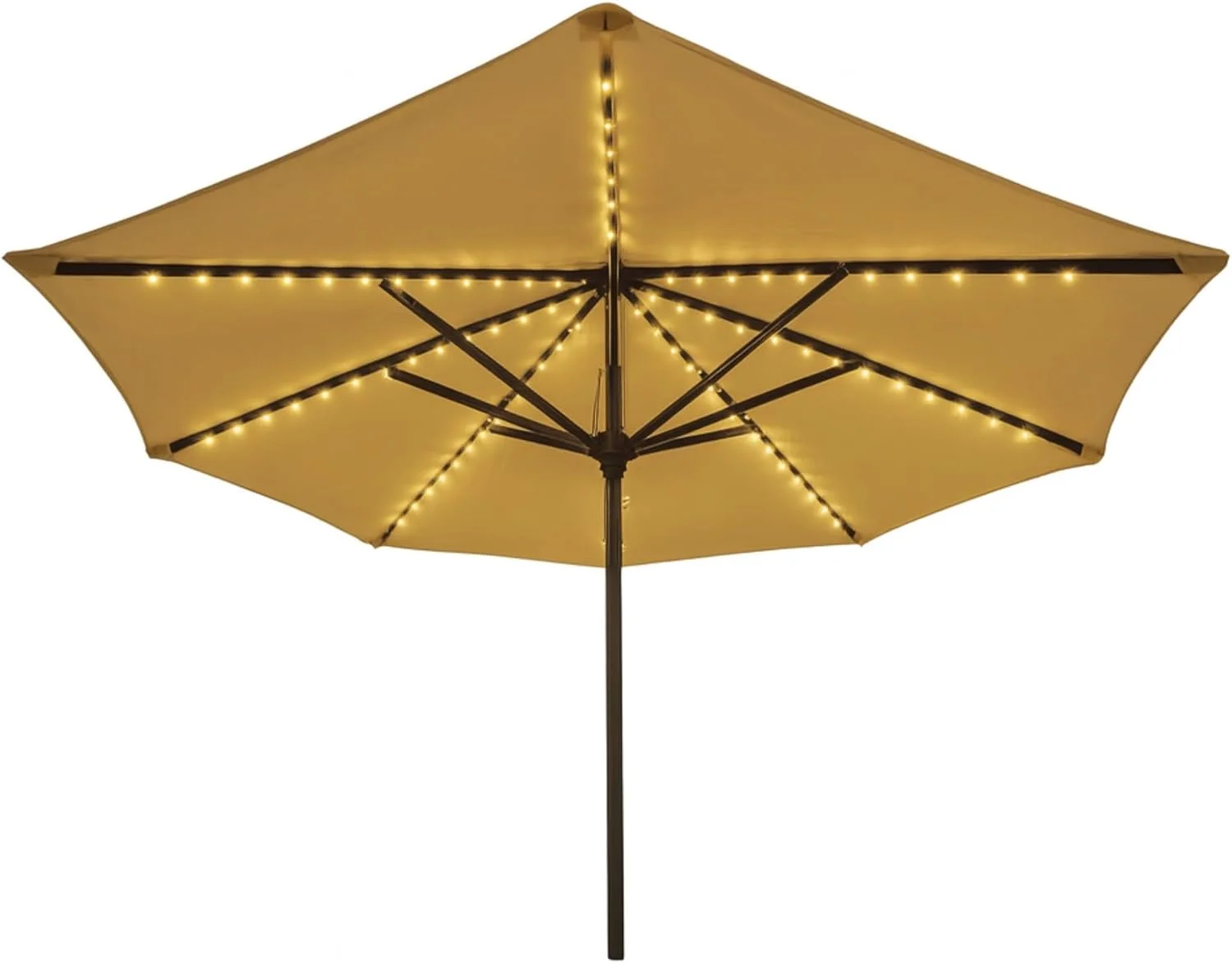 چراغ های روبانی چتری خورشیدی Holiday Bright Lights برای پاسیو داخلی/خارجی با 8 عملکرد سوسوزننده/تغییر رنگ - سفید گرم/میهنی فاصله 2 اینچی