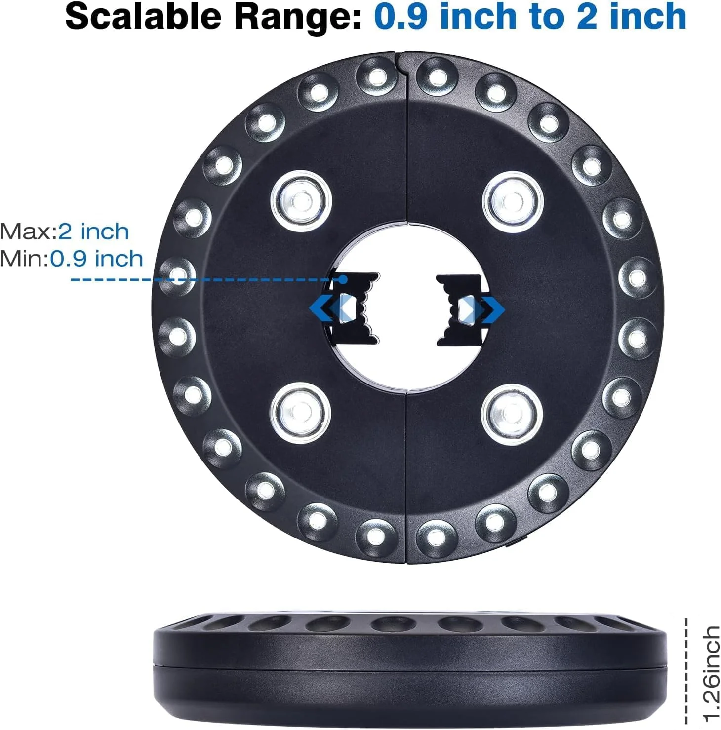 چراغ چتری پاسیو با 3 حالت روشنایی، 28 چراغ ال ای دی بدون سیم - کارکرد با 4 عدد باتری قلمی، چراغ میله چتر برای چترهای پاسیو، چادرهای مسافرتی یا استفاده در فضای داخلی (سفید یخی)