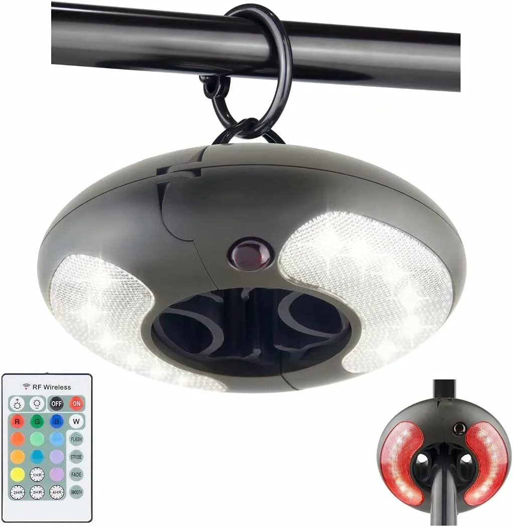 چراغ چتر HONWELL، چراغ های چتری با باتری، چراغ چتر پاسیو با قابلیت تنظیم نور با کنترل از راه دور، چراغ سایه بان LED برای کمپینگ، باغ، ساحل، چادر