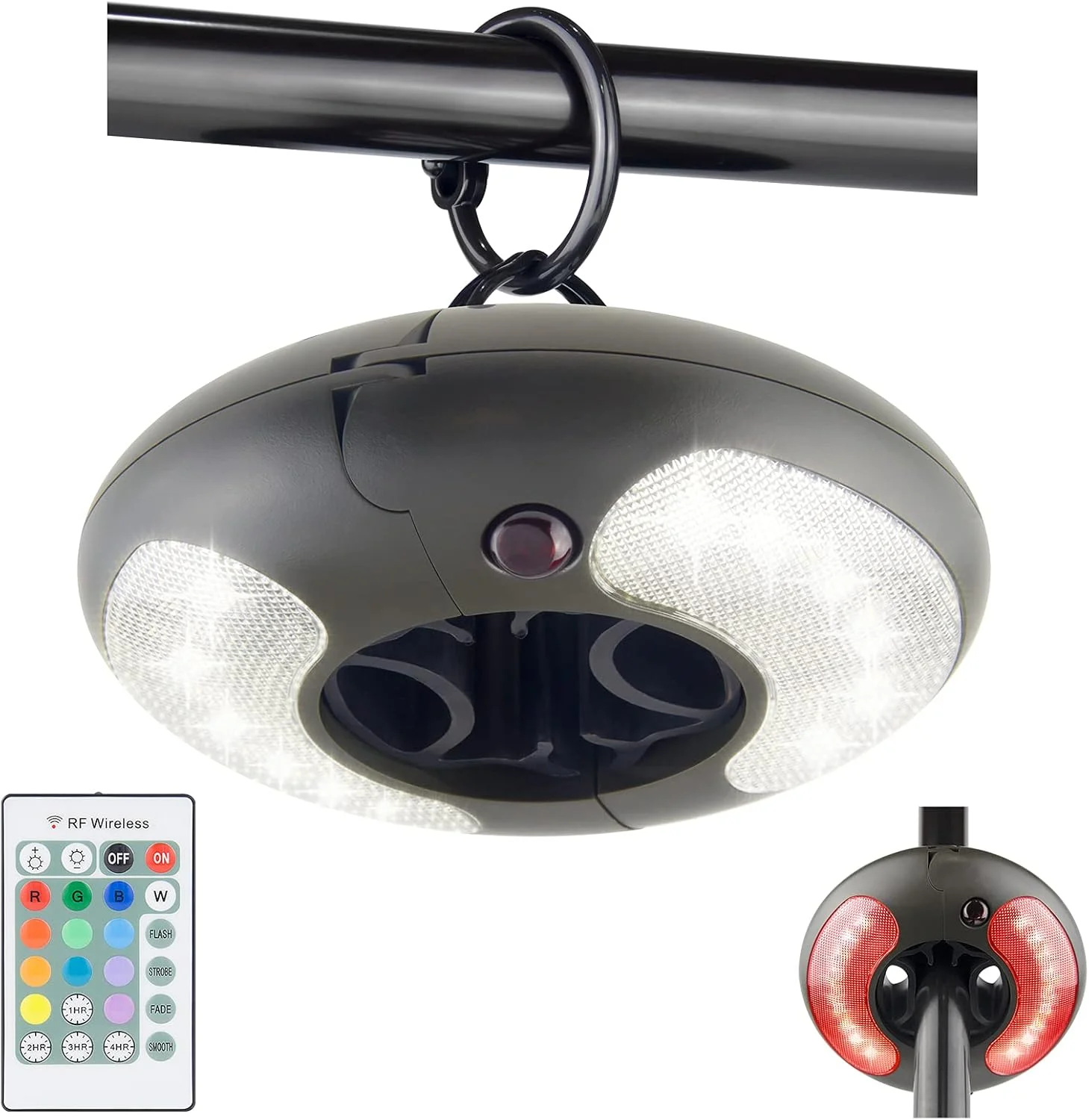 چراغ چتری LED هونول، چراغ چتری فضای باز با باتری و کنترل از راه دور RF، چراغ بیرونی تغییر رنگ و کم نور شونده برای چترهای پاسیو، چادرهای کمپینگ و باغ