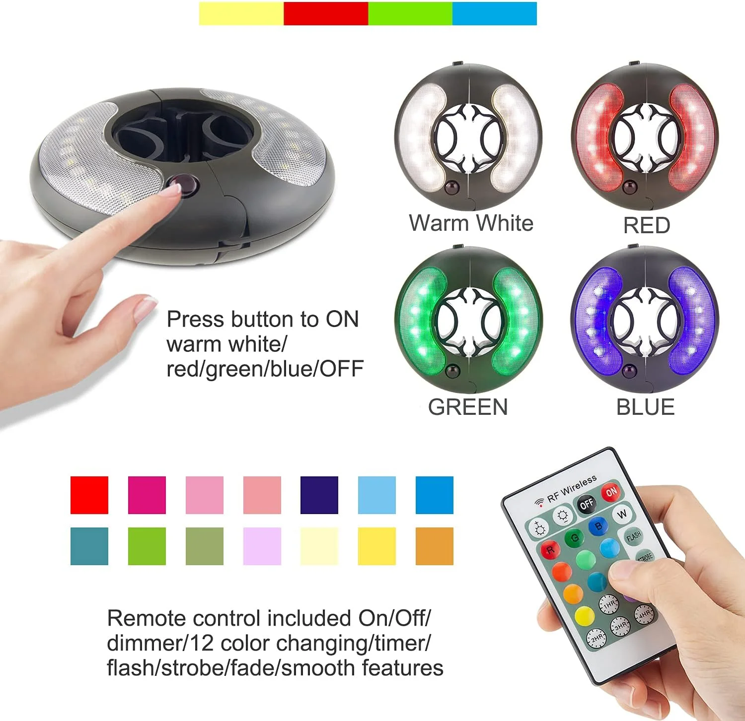 چراغ چتری LED هونول، چراغ چتری فضای باز با باتری و کنترل از راه دور RF، چراغ بیرونی تغییر رنگ و کم نور شونده برای چترهای پاسیو، چادرهای کمپینگ و باغ چراغ چتری LED هونول، چراغ چتری فضای باز با باتری و کنترل از راه دور RF، چراغ بیرونی تغییر رنگ و کم نور شونده برای چترهای پاسیو، چادرهای کمپینگ و باغ