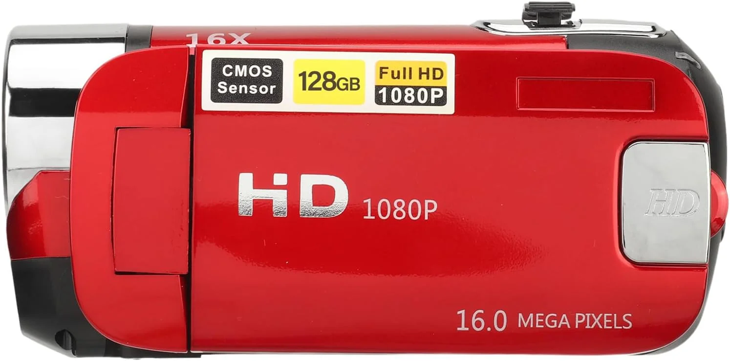 دوربین فیلمبرداری Focket مدل D90 1080P 16MP دیجیتال دستی، دوربین فیلمبرداری با صفحه نمایش چرخان 2.4 اینچی، زوم 16X، ضبط کننده ویدیویی HD با نور پرکننده برای نوجوانان و دانشجویان (قرمز) دوربین فیلمبرداری Focket مدل D90 1080P 16MP دیجیتال دستی، دوربین فیلمبرداری با صفحه نمایش چرخان 2.4 اینچی، زوم 16X، ضبط کننده ویدیویی HD با نور پرکننده برای نوجوانان و دانشجویان (قرمز)