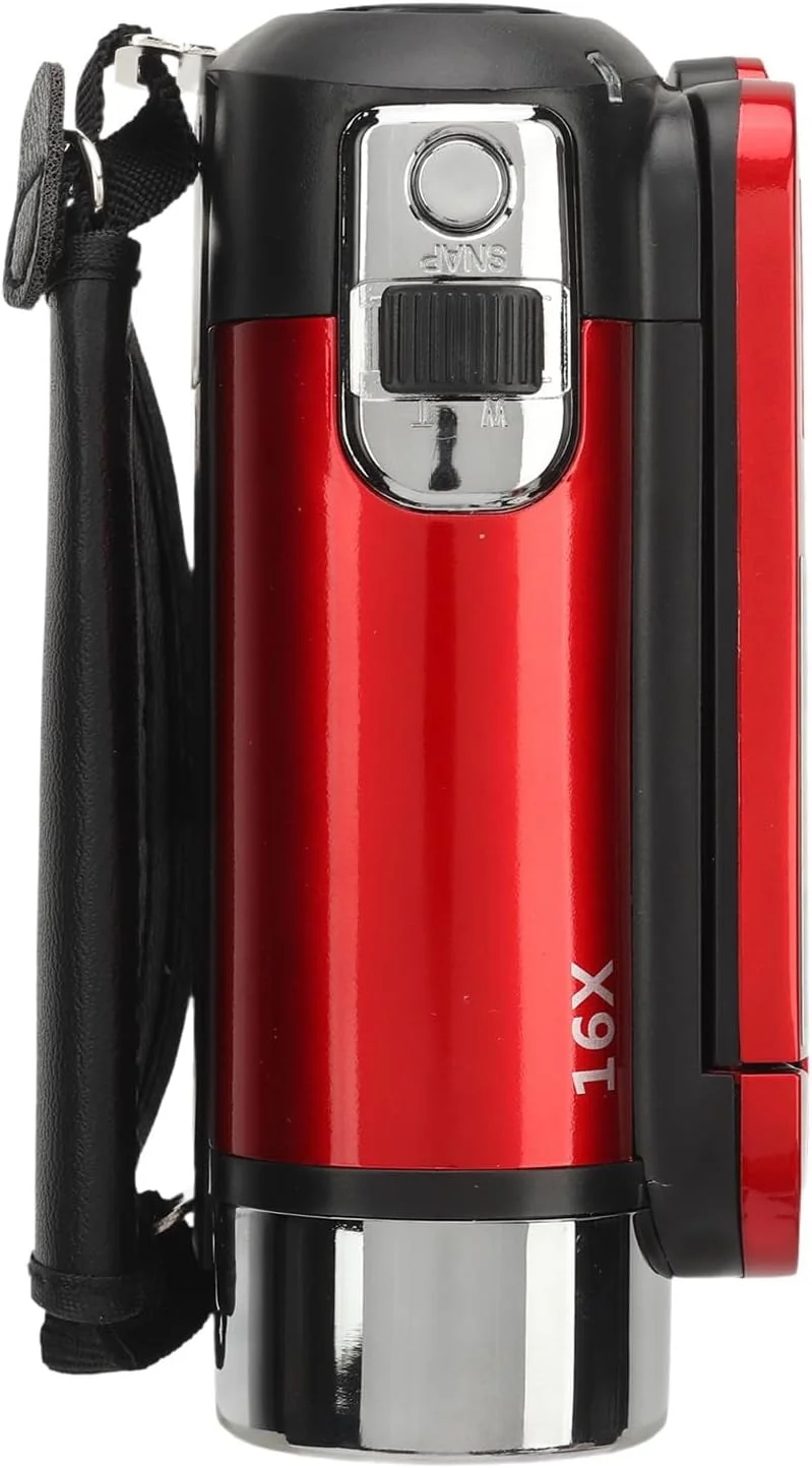 دوربین فیلمبرداری Focket مدل D90 1080P 16MP دیجیتال دستی، دوربین فیلمبرداری با صفحه نمایش چرخان 2.4 اینچی، زوم 16X، ضبط کننده ویدیویی HD با نور پرکننده برای نوجوانان و دانشجویان (قرمز) دوربین فیلمبرداری Focket مدل D90 1080P 16MP دیجیتال دستی، دوربین فیلمبرداری با صفحه نمایش چرخان 2.4 اینچی، زوم 16X، ضبط کننده ویدیویی HD با نور پرکننده برای نوجوانان و دانشجویان (قرمز)