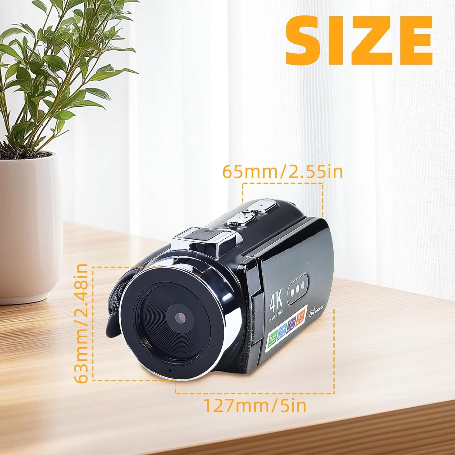 دوربین فیلمبرداری 4K HD Flylin با زوم دیجیتال 28X، دوربین ولاگینگ با دید در شب، صفحه لمسی 3 اینچی IPS وای فای برای یوتیوب، ثبت خاطرات و لحظات