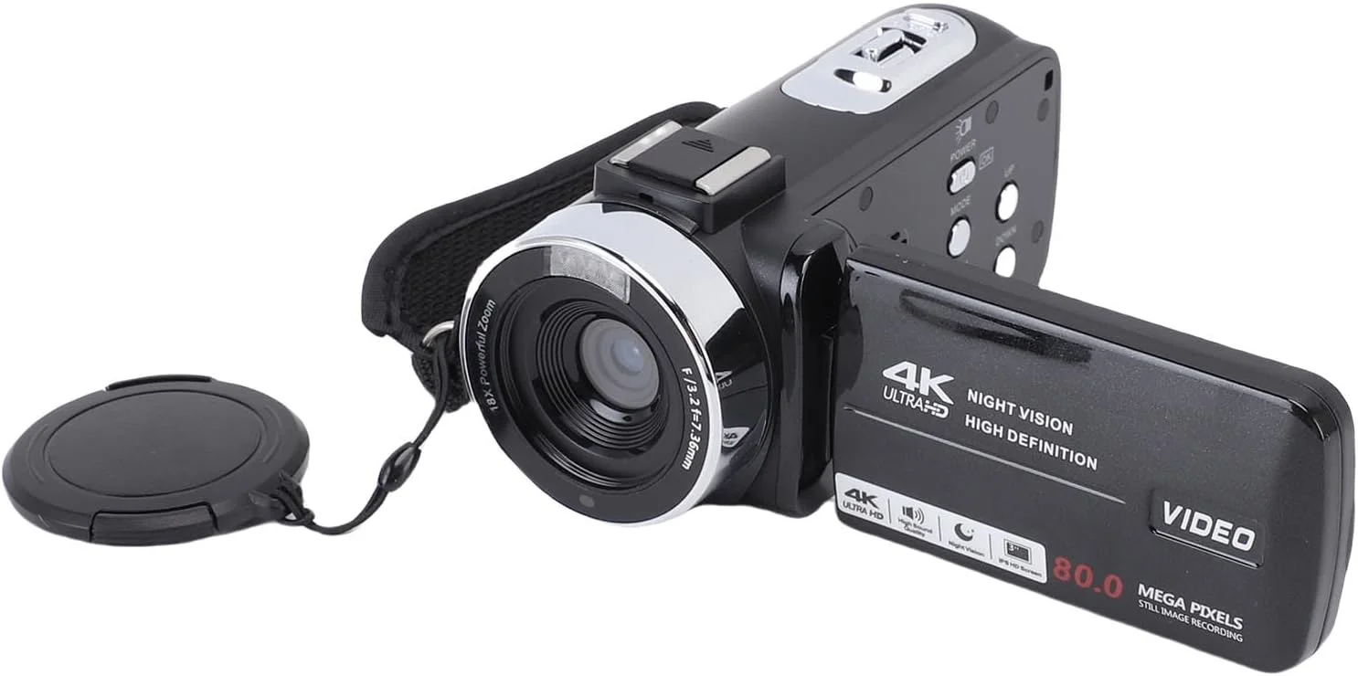 دوربین فیلمبرداری عمومی، ضبط ویدیو 4K با کیفیت 80 مگاپیکسل، صفحه نمایش 3 اینچی HD با چرخش 270 درجه، زوم 18X، دوربین فیلمبرداری دیجیتال قابل حمل با فلاش LED برای مسافرت دوربین فیلمبرداری عمومی، ضبط ویدیو 4K با کیفیت 80 مگاپیکسل، صفحه نمایش 3 اینچی HD با چرخش 270 درجه، زوم 18X، دوربین فیلمبرداری دیجیتال قابل حمل با فلاش LED برای مسافرت