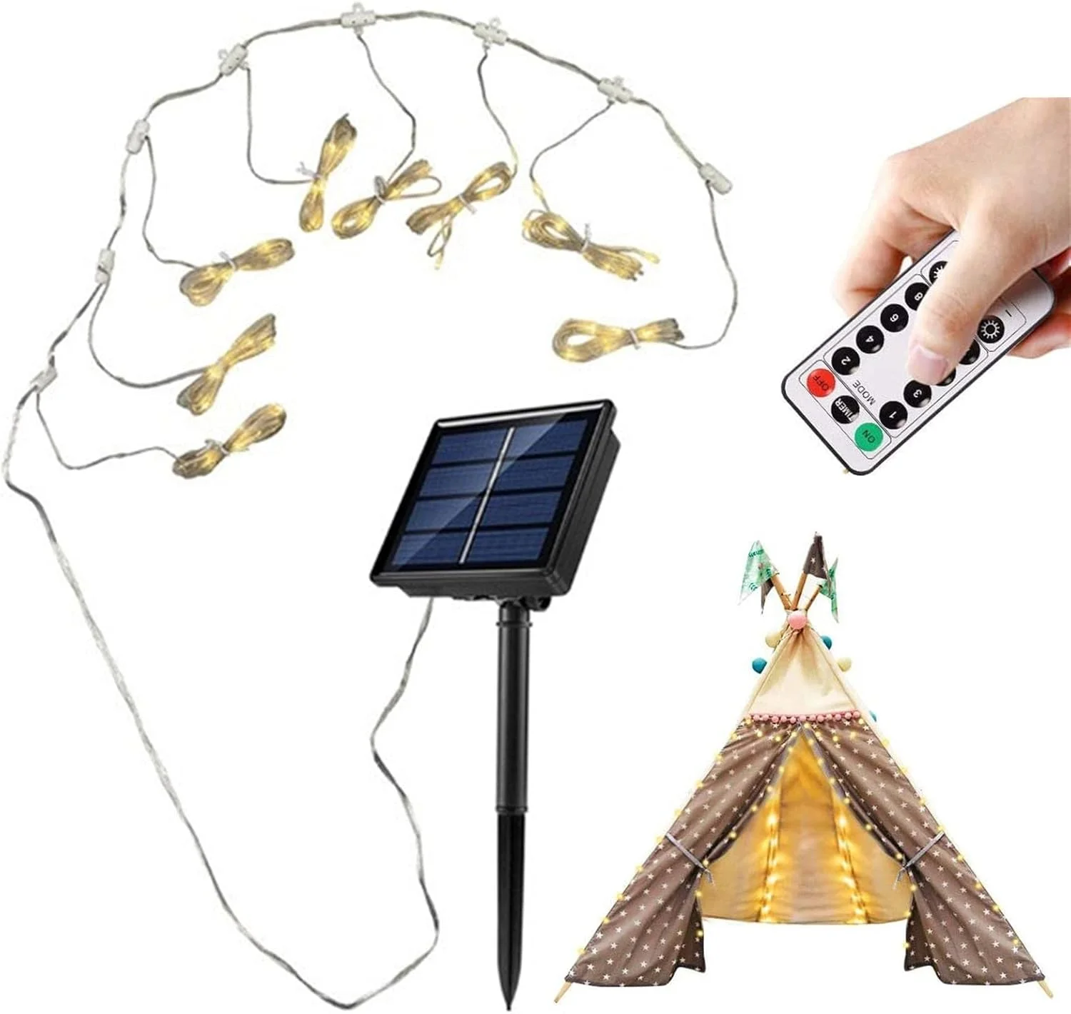 چتر آفتابی پایه کنار با چراغ های ال ای دی - سایه بان ضد آب مناسب فضای باز - مناسب برای حیاط، ساحل، حیاط خلوت و موارد دیگر