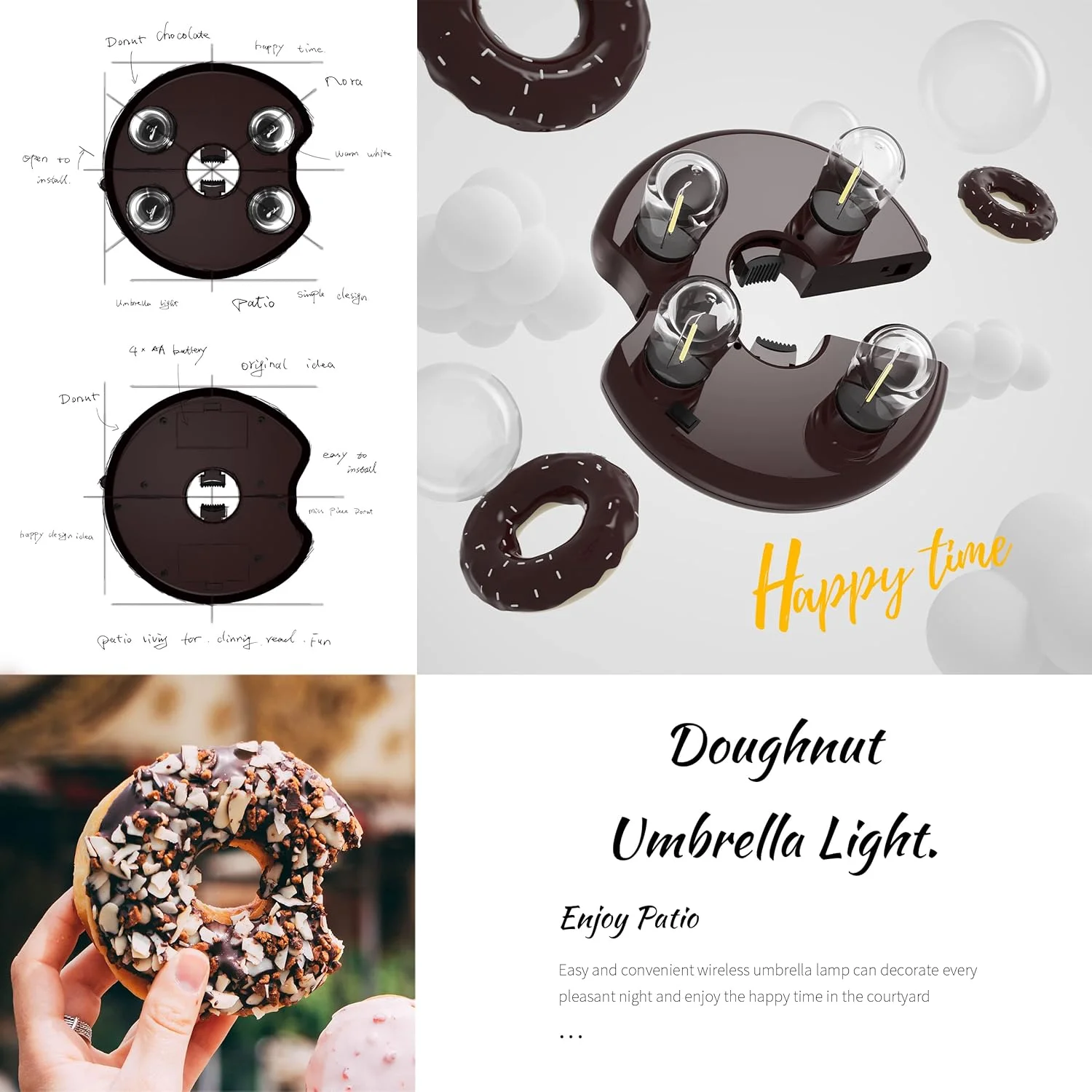 چراغ چتری پاسیو نورا گیفت با لامپهای ادیسونی الایدی، چراغهای میله چتری بیسیم با باتری خور - دارای 2 حالت روشنایی برای باغ، پاسیو، حیاط خلوت، کمپینگ یا باربیکیو - قهوهای (1 عدد) چراغ چتری پاسیو نورا گیفت با لامپهای ادیسونی الایدی، چراغهای میله چتری بیسیم با باتری خور - دارای 2 حالت روشنایی برای باغ، پاسیو، حیاط خلوت، کمپینگ یا باربیکیو - قهوهای (1 عدد)