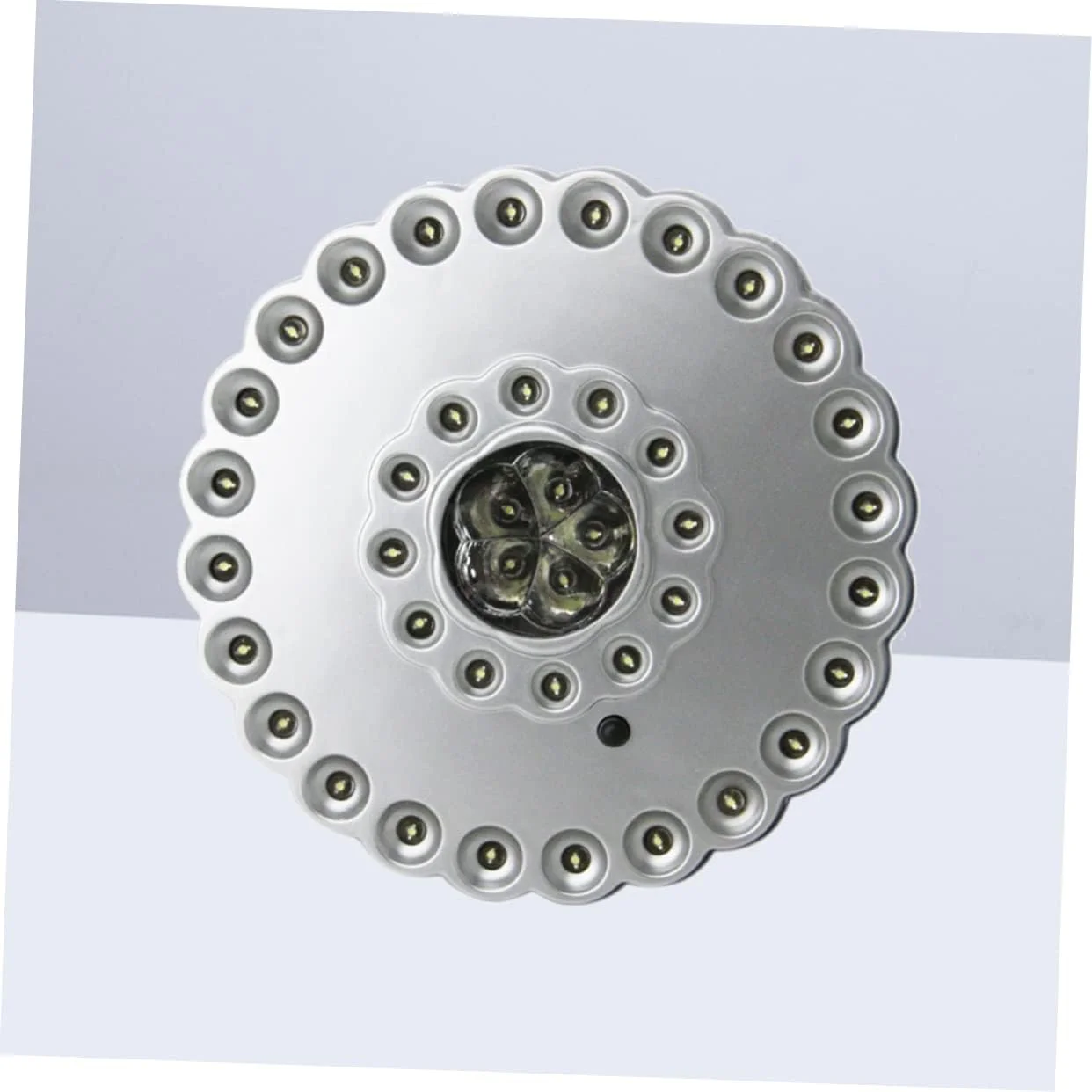 چراغ چتری 41 LED، فانوس کمپینگ، چراغ کمپینگ، چراغ چتر، چراغ چادر، دیسک آتش کمپینگ نقره ای LED