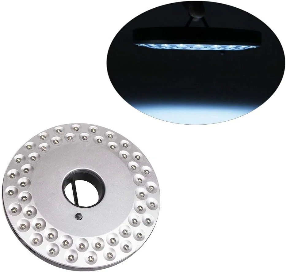 چراغ چتری OUKA با 48 ال ای دی، چراغ آویز پایه چتر پاسیو، چراغ قابل حمل چادر کمپینگ، سفید