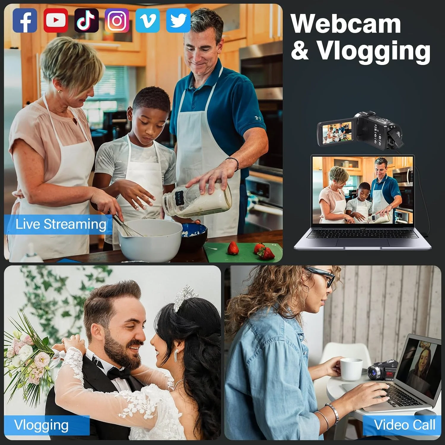 دوربین فیلمبرداری GOGERLY 8K 64MP زوم دیجیتال 18X دوربین وب کم برای وبلاگ یوتیوب دید در شب IR وای فای 3.0 اینچی با میکروفون، کارت SD 32 گیگابایتی، کنترل از راه دور و 2 باتری دوربین فیلمبرداری GOGERLY 8K 64MP زوم دیجیتال 18X دوربین وب کم برای وبلاگ یوتیوب دید در شب IR وای فای 3.0 اینچی با میکروفون، کارت SD 32 گیگابایتی، کنترل از راه دور و 2 باتری