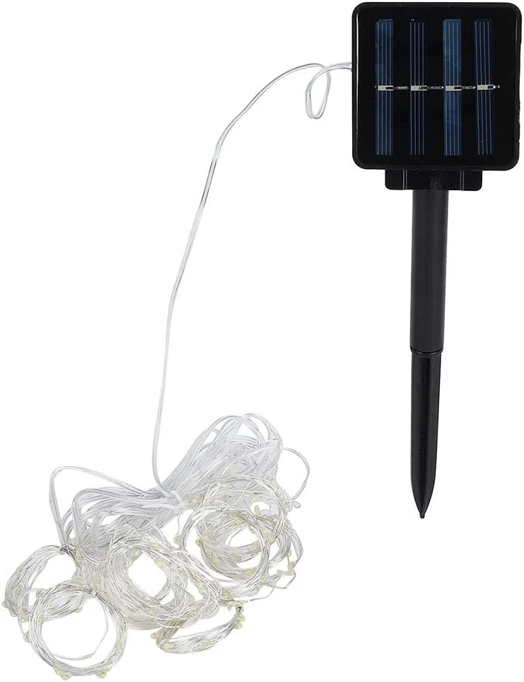 چراغ‌های ریسه‌ای خورشیدی مناسب فضای باز، چراغ‌های خورشیدی برای باغ و پاسیو، چراغ‌های چتری خورشیدی با 120 ال‌ای‌دی برای تزئین باغ، حیاط و مهمانی