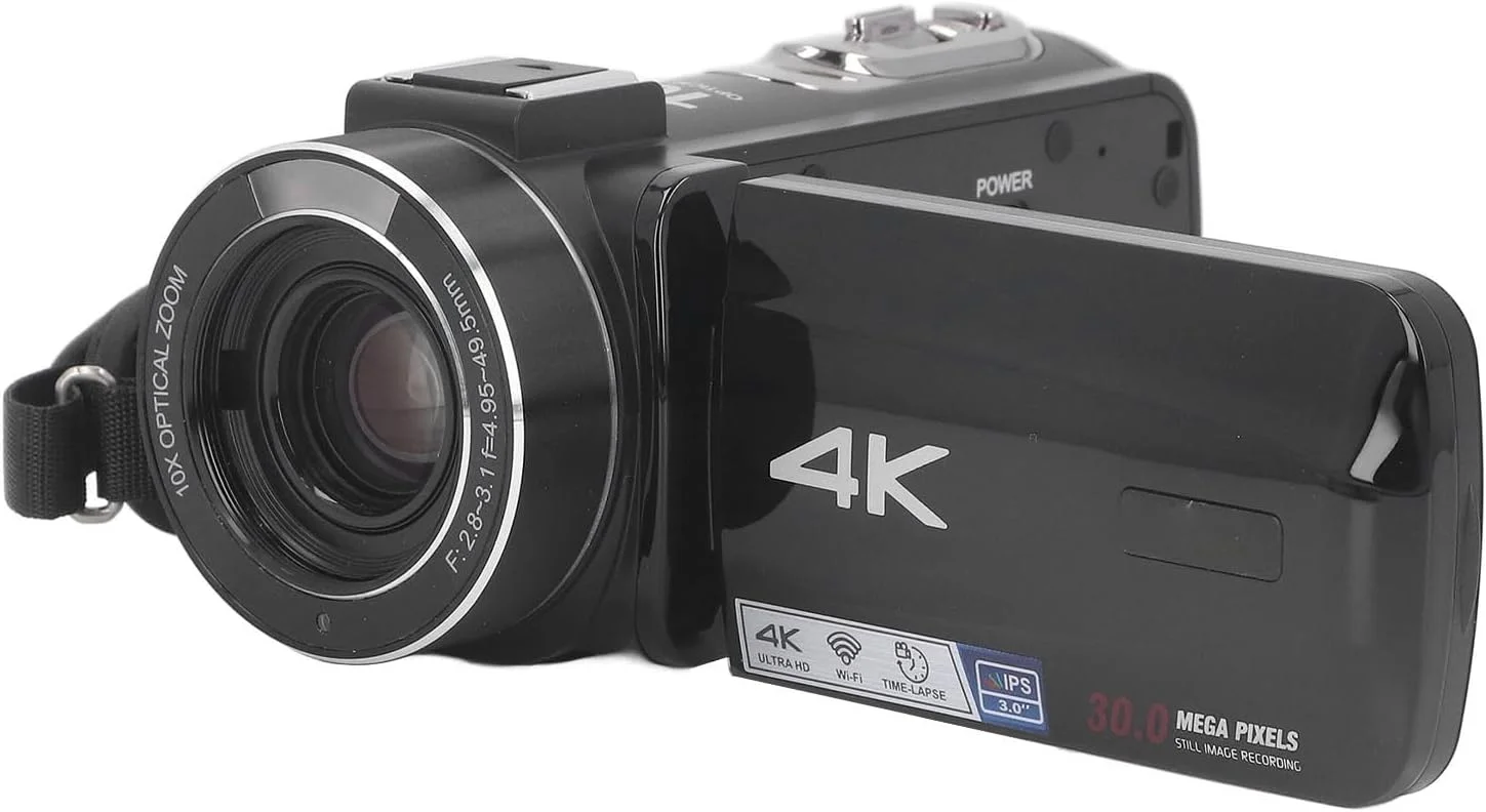 دوربین فیلمبرداری 4K Goshyda با فوکوس خودکار، زوم دیجیتال 10 برابر، جمع و جور برای عکاسی مسافرتی