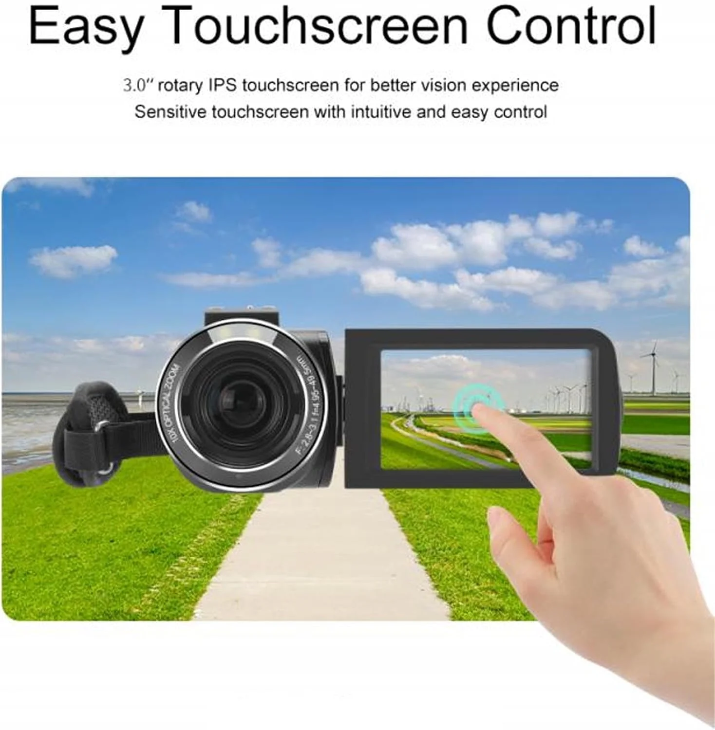 دوربین فیلمبرداری 4K Goshyda با فوکوس خودکار، زوم دیجیتال 10 برابر، جمع و جور برای عکاسی مسافرتی