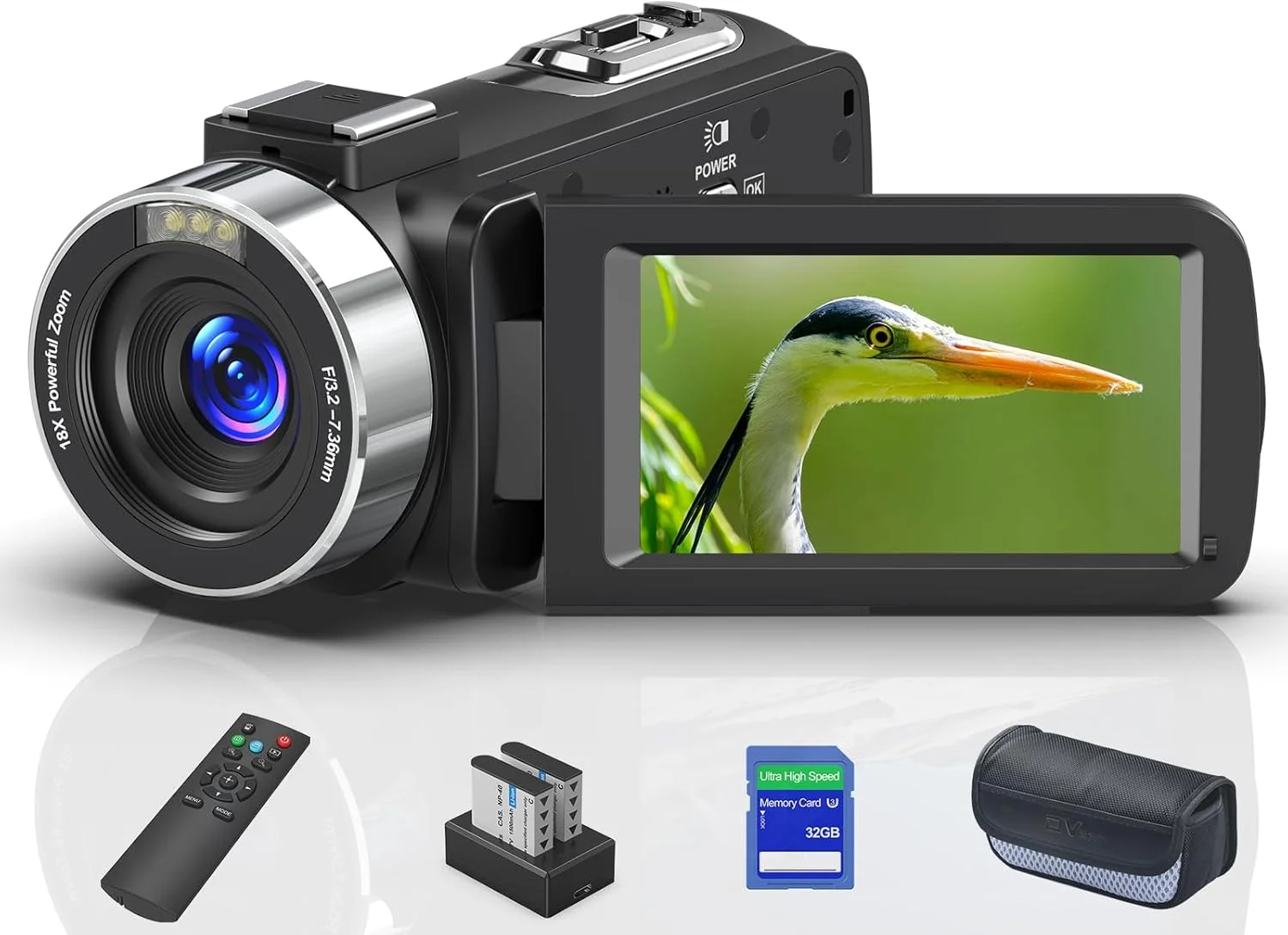 دوربین فیلمبرداری 8K 64MP با زوم دیجیتال 18X، دوربین فیلمبرداری برای یوتیوب با صفحه نمایش 3.0 اینچی چرخان، دوربین ولاگینگ به همراه کارت حافظه 32 گیگابایتی، کنترل از راه دور 2.4G، دو باتری و میکروفون خارجی دوربین فیلمبرداری 8K 64MP با زوم دیجیتال 18X، دوربین فیلمبرداری برای یوتیوب با صفحه نمایش 3.0 اینچی چرخان، دوربین ولاگینگ به همراه کارت حافظه 32 گیگابایتی، کنترل از راه دور 2.4G، دو باتری و میکروفون خارجی