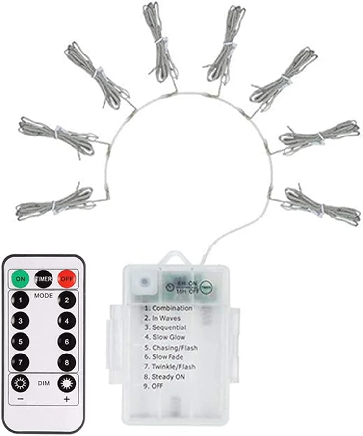 چراغ چتری آفتابی، چراغ های ریسه ای چتری، چراغ میله ای بی سیم با کنترل از راه دور و تایمر، چراغ ریسه ای لامپی با 104 ال ای دی