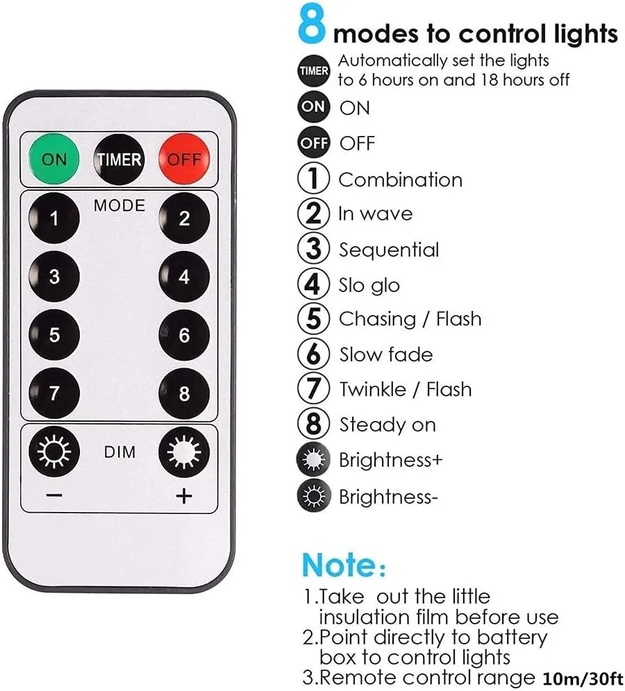چراغ چتری آفتابی، چراغ های ریسه ای چتری، چراغ میله ای بی سیم با کنترل از راه دور و تایمر، چراغ ریسه ای لامپی با 104 ال ای دی
