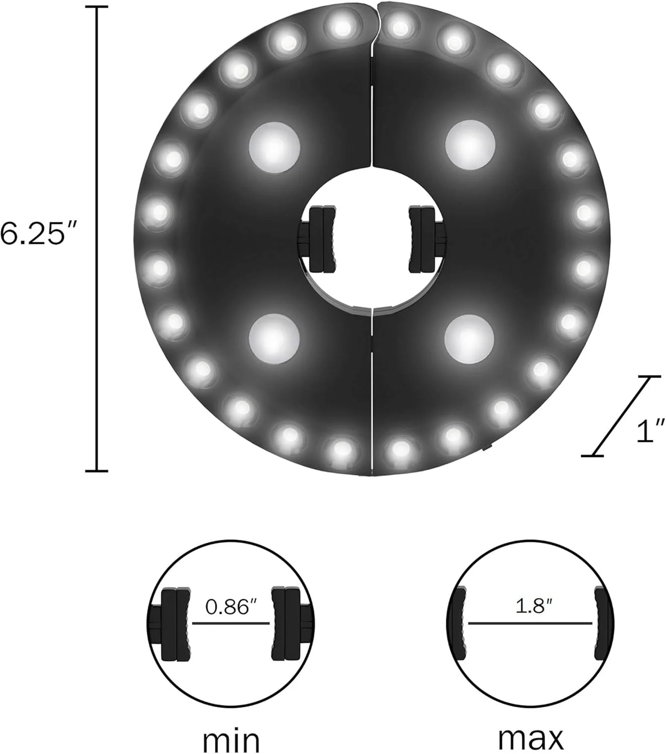 چراغ چتری پاسیو Pure Garden 50-LG1213، دارای 28 چراغ LED بدون سیم، 3 حالت روشنایی، مناسب میله 0.86 تا 1.8 اینچ، مشکی چراغ چتری پاسیو Pure Garden 50-LG1213، دارای 28 چراغ LED بدون سیم، 3 حالت روشنایی، مناسب میله 0.86 تا 1.8 اینچ، مشکی