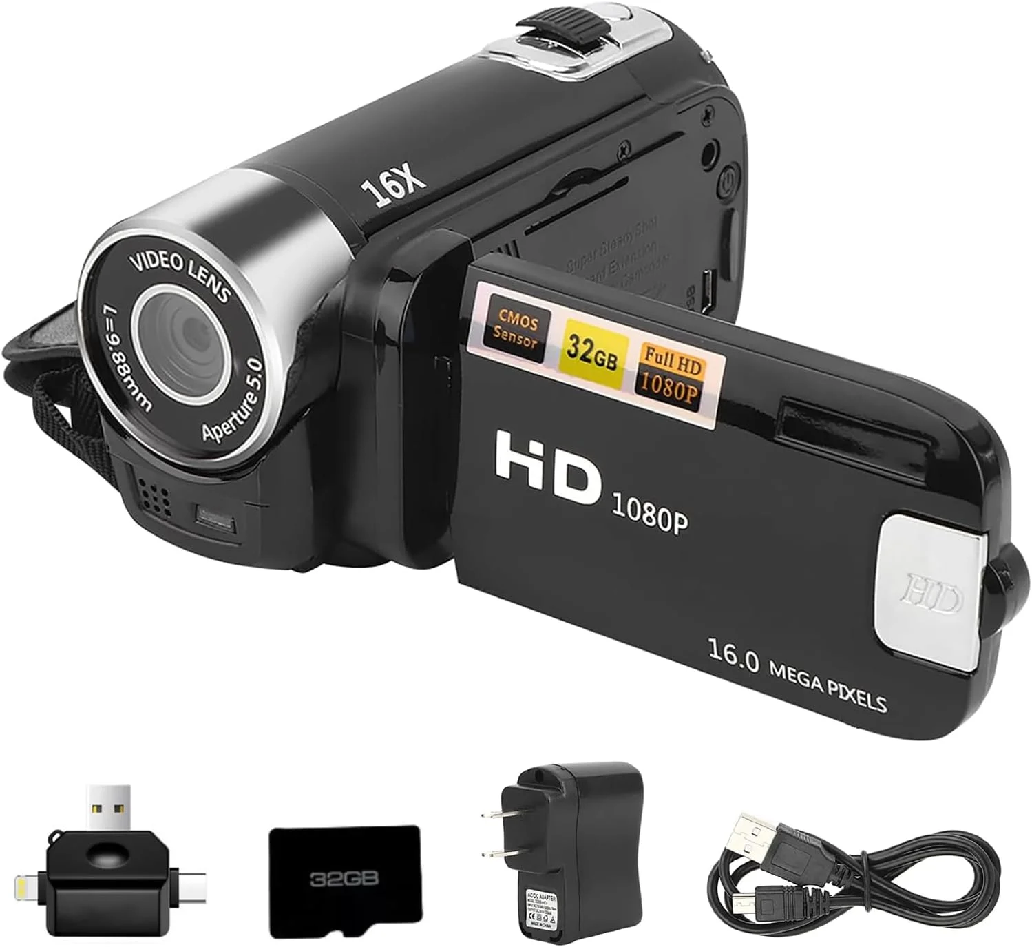 دوربین فیلمبرداری دیجیتال Kalofaye، دوربین فیلمبرداری دیجیتال قابل حمل 1080P با کیفیت بالا DV با زوم 16X چرخش 270 درجه باتری داخلی با کارت SD برای دانشجویان نوجوان مبتدی دوربین فیلمبرداری دیجیتال Kalofaye، دوربین فیلمبرداری دیجیتال قابل حمل 1080P با کیفیت بالا DV با زوم 16X چرخش 270 درجه باتری داخلی با کارت SD برای دانشجویان نوجوان مبتدی