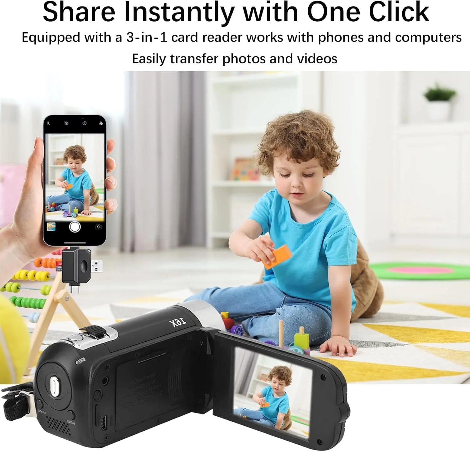 دوربین فیلمبرداری دیجیتال Kalofaye، دوربین فیلمبرداری دیجیتال قابل حمل 1080P با کیفیت بالا DV با زوم 16X چرخش 270 درجه باتری داخلی با کارت SD برای دانشجویان نوجوان مبتدی