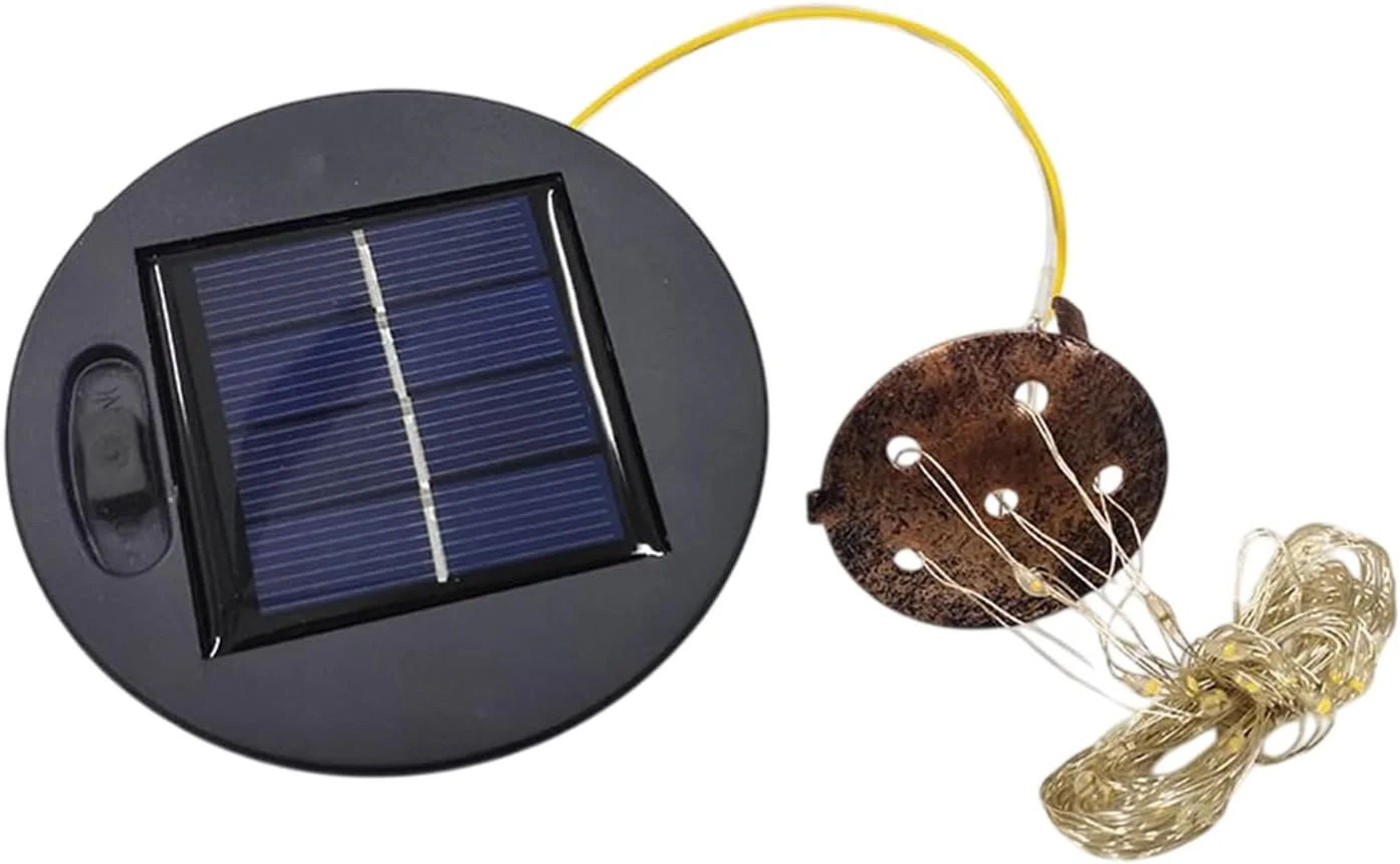 سر چراغ خورشیدی جایگزین - قطعات چراغ خورشیدی - سایبان پنل ضد آب 3.34 اینچی برای باغ، پاسیو، حصار، گل ها، محوطه سازی