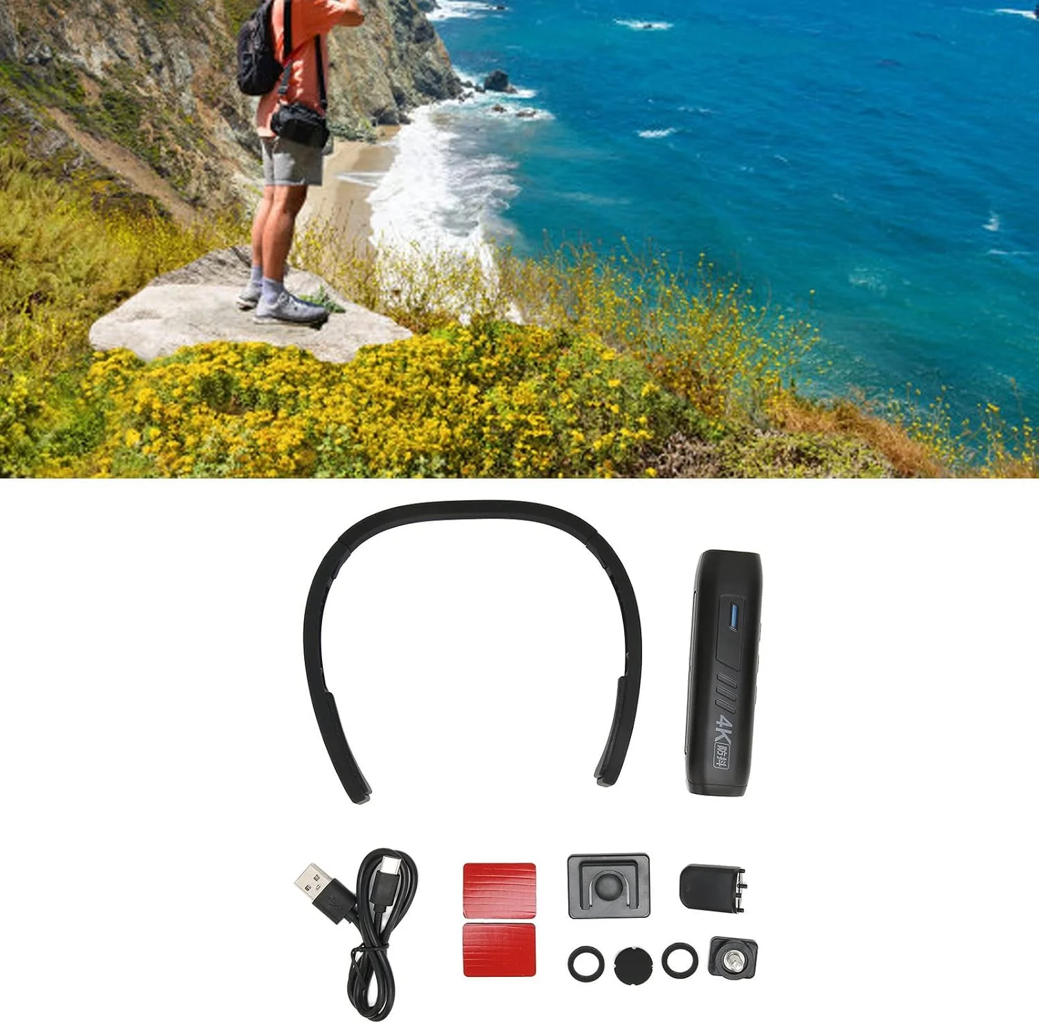 دوربین فیلمبرداری چند منظوره AS05 4K با قابلیت WiFi، دوربین فیلمبرداری قابل حمل روی سر برای ضبط