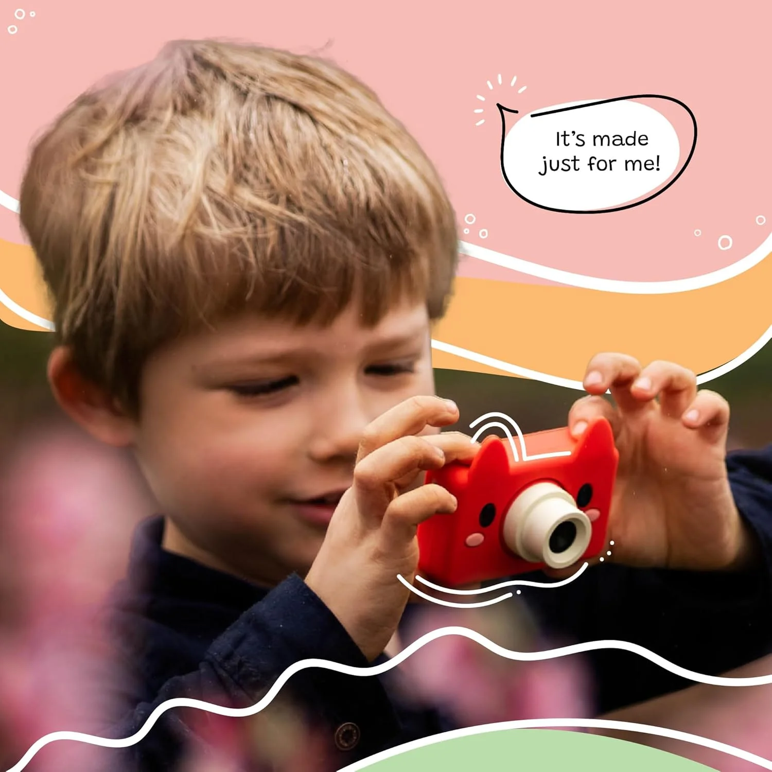 دوربین دیجیتال و فیلمبرداری کودکانه Kidamento، بدنه سیلیکونی نرم و بدون BPA، کارت حافظه 32 گیگابایتی - مدل C - آکیتو روباه