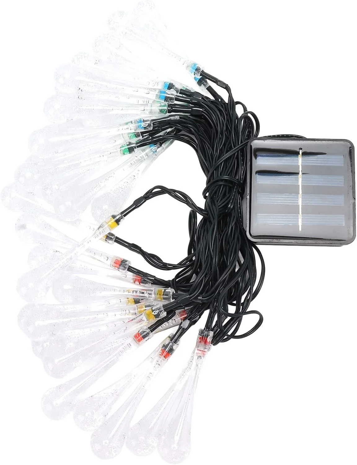 چراغ های ریسه ای خورشیدی، چراغ های ریسه ای ضد آب IP65 برای فضای باز مناسب برای چتر (نور رنگارنگ)