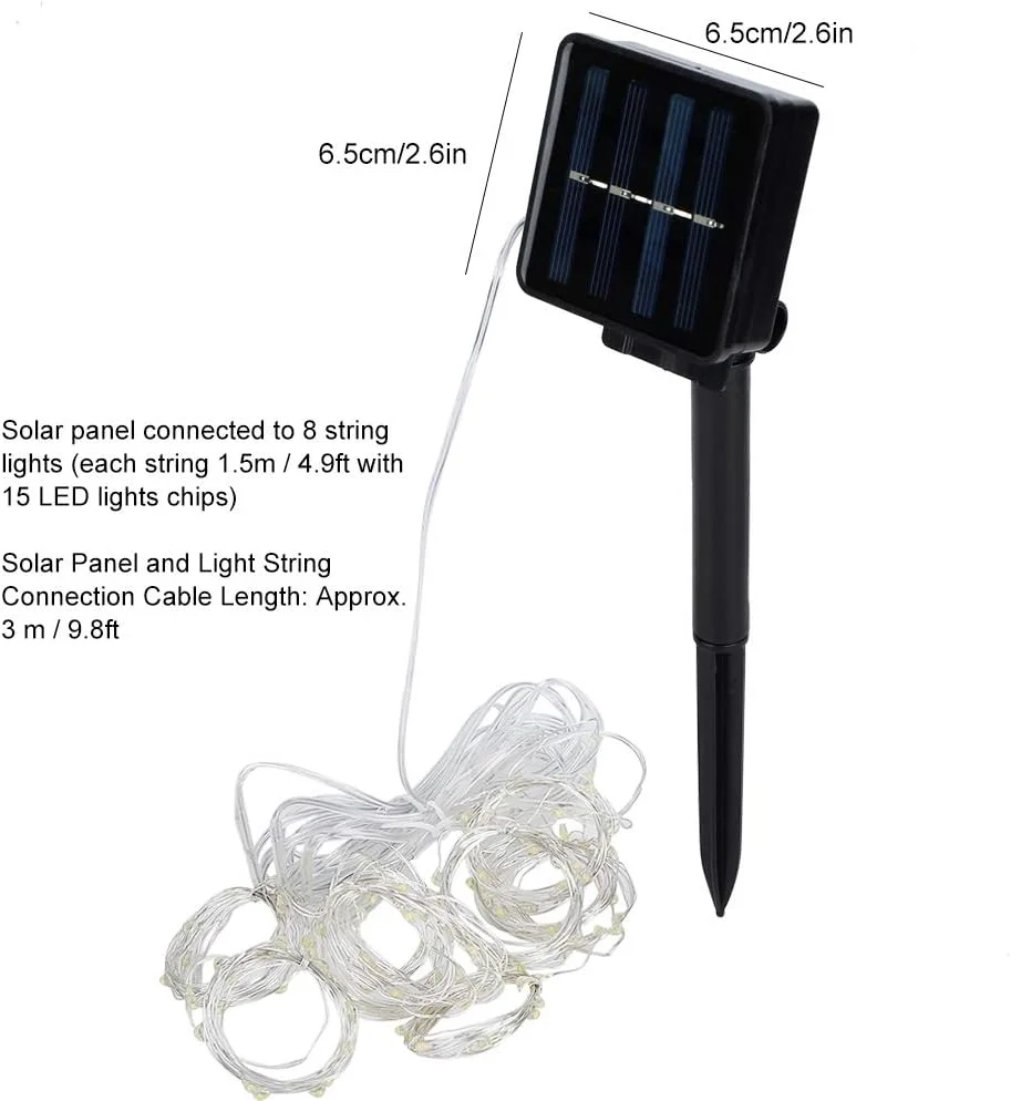 چراغ تزئینی، چراغ های چتری خورشیدی 120 LED برای تزئین باغ، حیاط و مهمانی