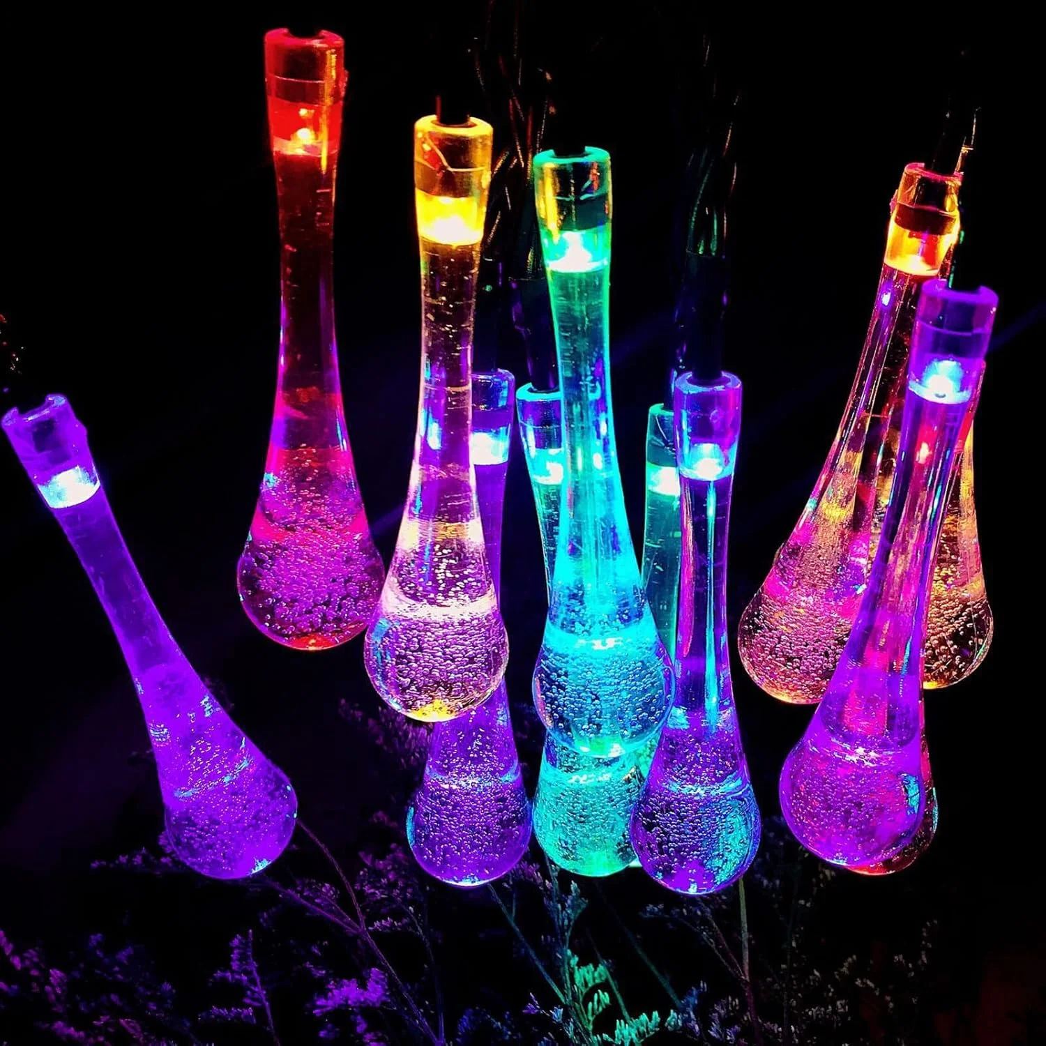 چراغ های ریسه ای خورشیدی، چراغ های ریسه ای ضد آب IP65 برای فضای باز مناسب برای چتر (نور رنگارنگ)