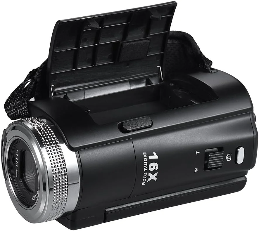 دوربین فیلمبرداری دیجیتال قابل حمل V12 1080P Full HD با زوم دیجیتال 16 برابر و صفحه نمایش LCD چرخان 3.0 اینچی، حداکثر 20 مگاپیکسل، پشتیبانی از تشخیص چهره و زیباسازی چهره