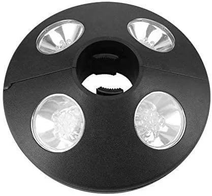 چراغ میله چتر آفتابی با 24 ال ای دی، چراغ شب با باتری، قابل نصب روی میله چادر فضای باز یا آویز