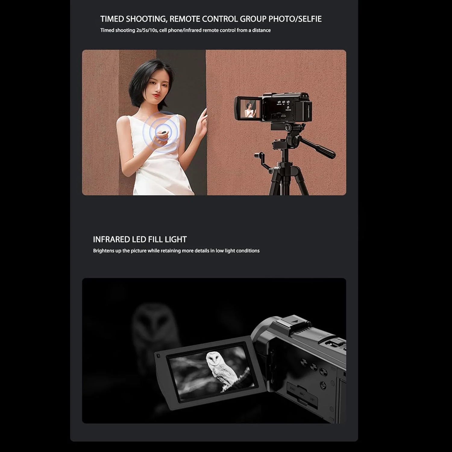 دوربین فیلمبرداری Luqeeg، دوربین فیلمبرداری 5K HD 56MP با صفحه لمسی 3 اینچی، زوم 18X، دید در شب، دوربین ولاگ دیجیتال با میکروفون، هود لنز، کنترل از راه دور، براکت دستی دوربین فیلمبرداری Luqeeg، دوربین فیلمبرداری 5K HD 56MP با صفحه لمسی 3 اینچی، زوم 18X، دید در شب، دوربین ولاگ دیجیتال با میکروفون، هود لنز، کنترل از راه دور، براکت دستی