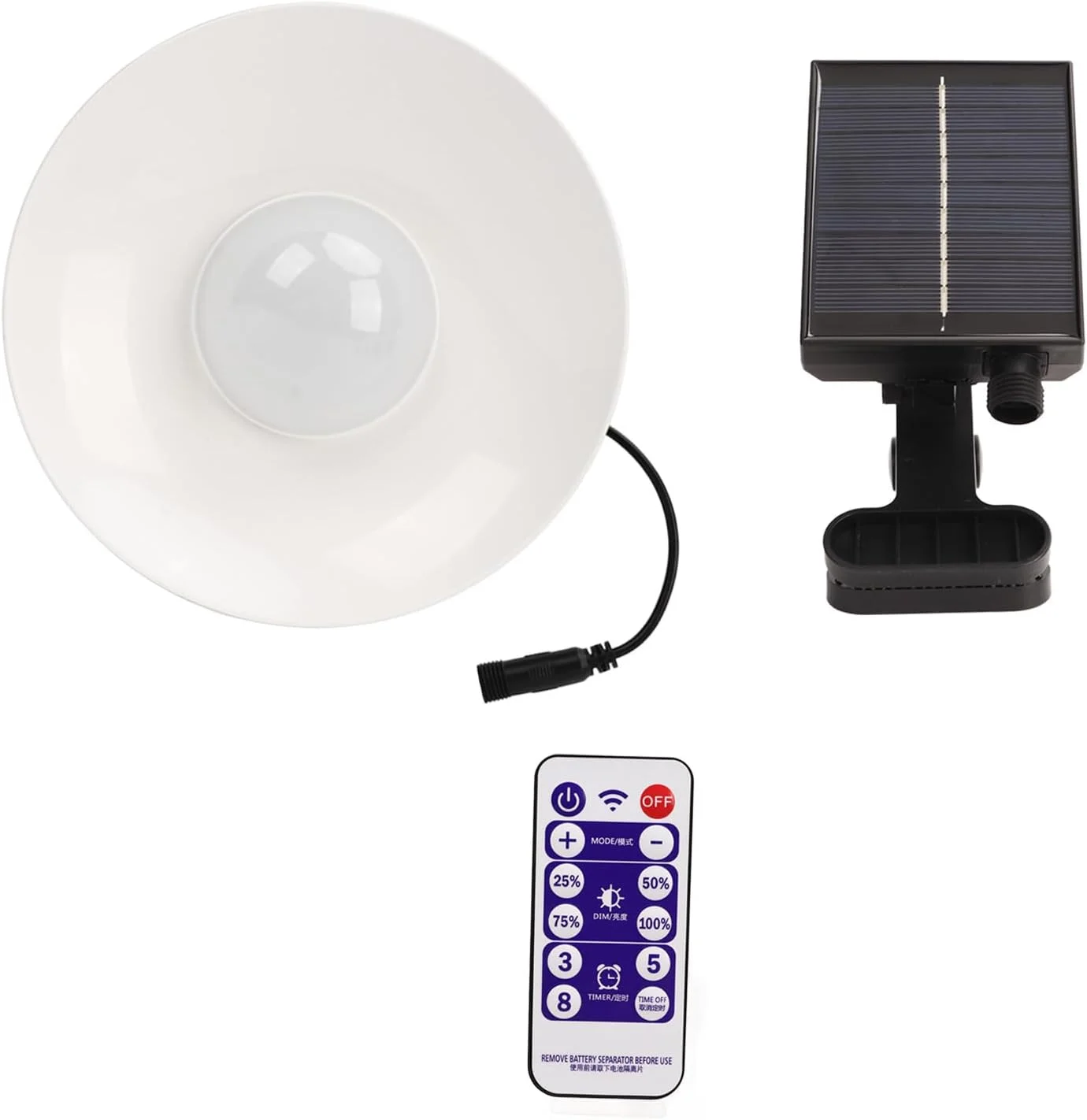 چراغ چتری خورشیدی پاسیو با کنترل از راه دور تایمر دار، چراغ های چتری پاسیو ضد آب با انرژی خورشیدی، لامپ پنل خورشیدی با رنگ گرم 3000K برای باغ فضای باز