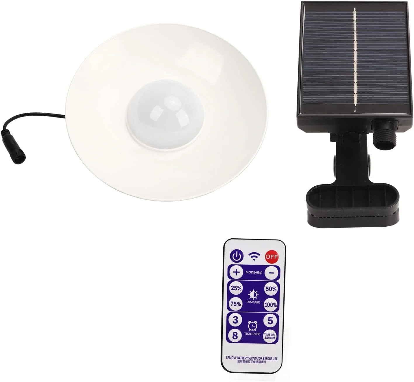 چراغ چتری خورشیدی پاسیو با کنترل از راه دور تایمر دار، چراغ های چتری پاسیو ضد آب با انرژی خورشیدی، لامپ پنل خورشیدی با رنگ گرم 3000K برای باغ فضای باز