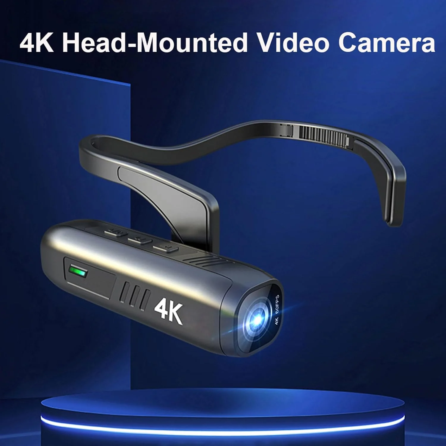 دوربین فیلمبرداری روی سر، دوربین فیلمبرداری 4K 60FPS با زاویه دید عریض 120 درجه EIS 6.0 ضد لرزش کنترل برنامه پوشیدنی Vlog دوربین برای سفر ورزشی