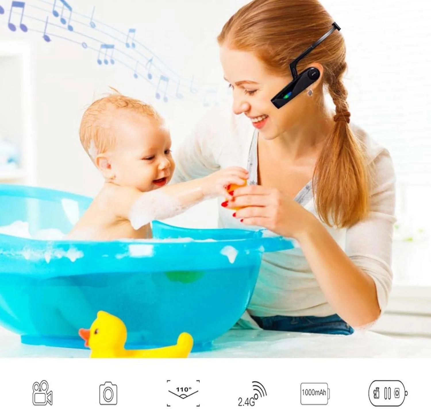 دوربین فیلمبرداری سر، دوربین فیلمبرداری دیجیتال 4K/25fps 400W WiFi با کنترل از راه دور 2.4G، دوربین فیلمبرداری Vlog دوربین سر هندزفری