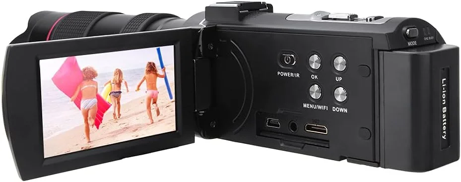 دوربین فیلمبرداری کوچک MXGZ، دوربین ولاگینگ 4K HD Wifi 60 فریم بر ثانیه با زوم 16X مناسب هدیه تولد و تعطیلات (استاندارد + شیشه های تله فوتو)